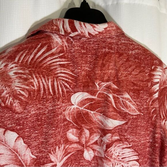Tommy Bahama Tropical Print Red Trim Fit Polo Shirt Men’s Large - Picture 6 of 9